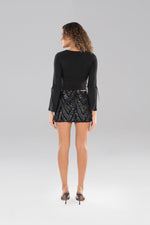 Load image into Gallery viewer, Dala Sequin Black Skirt
