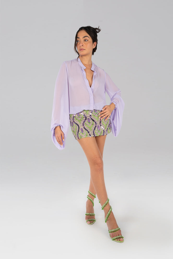 Purple Chiffon Blouse