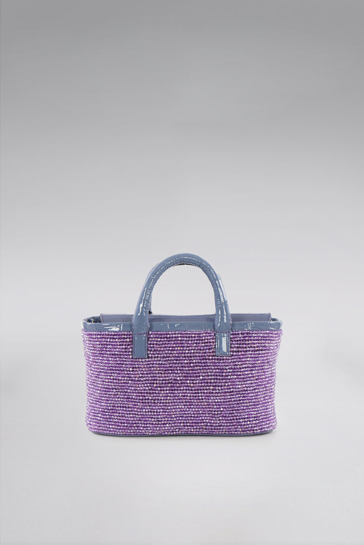 Small Crystal Patent Flap Tote