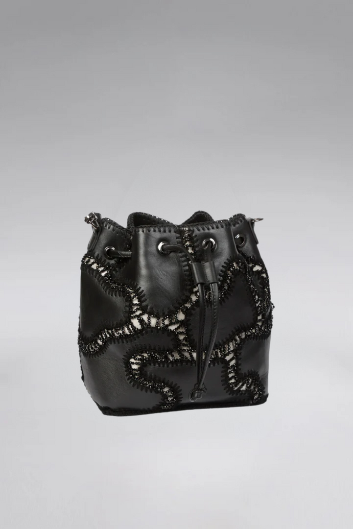 Large Patchy Leather Bucket Bag