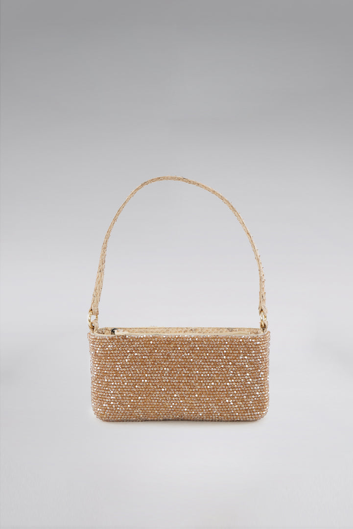 Small Crystal Snakeskin Slim Shoulder Bag