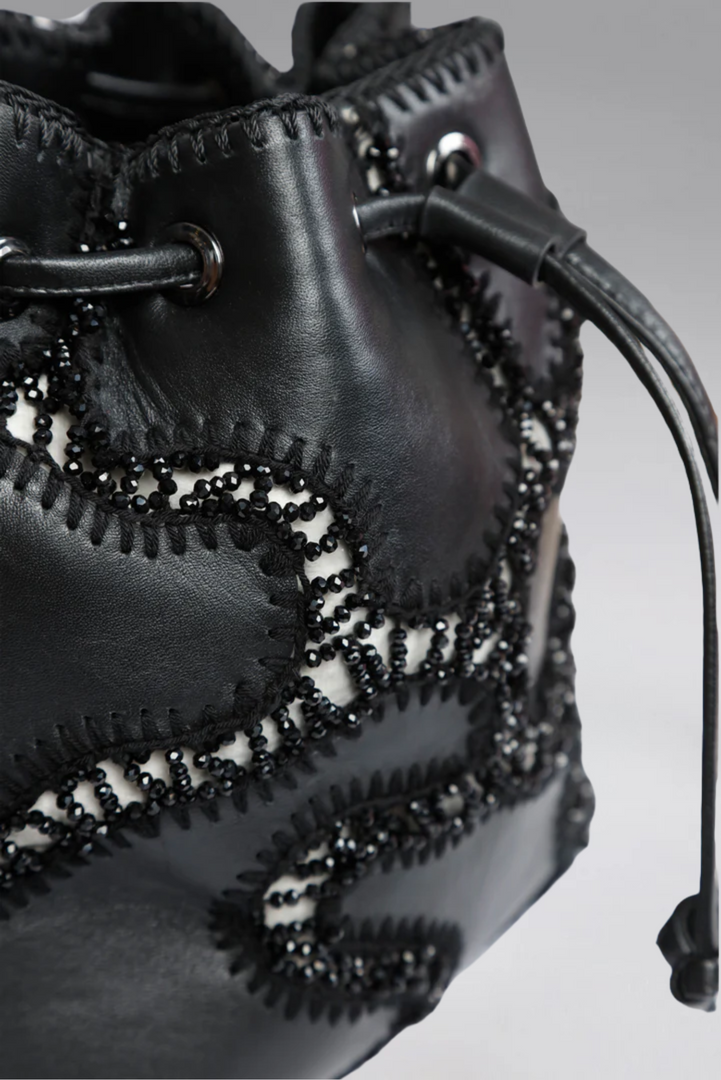 Large Patchy Leather Bucket Bag