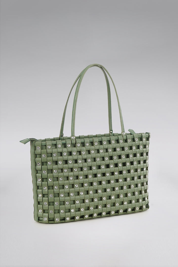 Large Weave Shopper Tote Bag