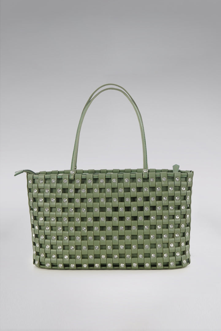 Large Weave Shopper Tote Bag