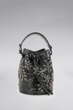 Load image into Gallery viewer, Small Flower Power Snakeskin Bucket Bag
