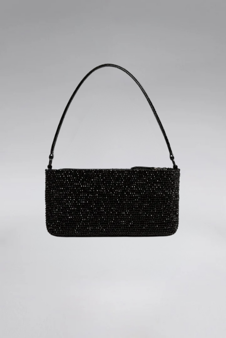 Large Crystal Patent Slim Shoulder Bag