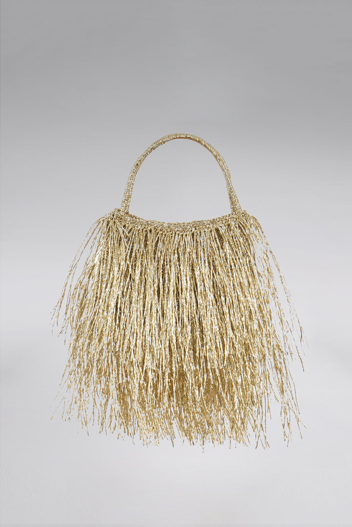 Shaggy Fringe Metallic Bag