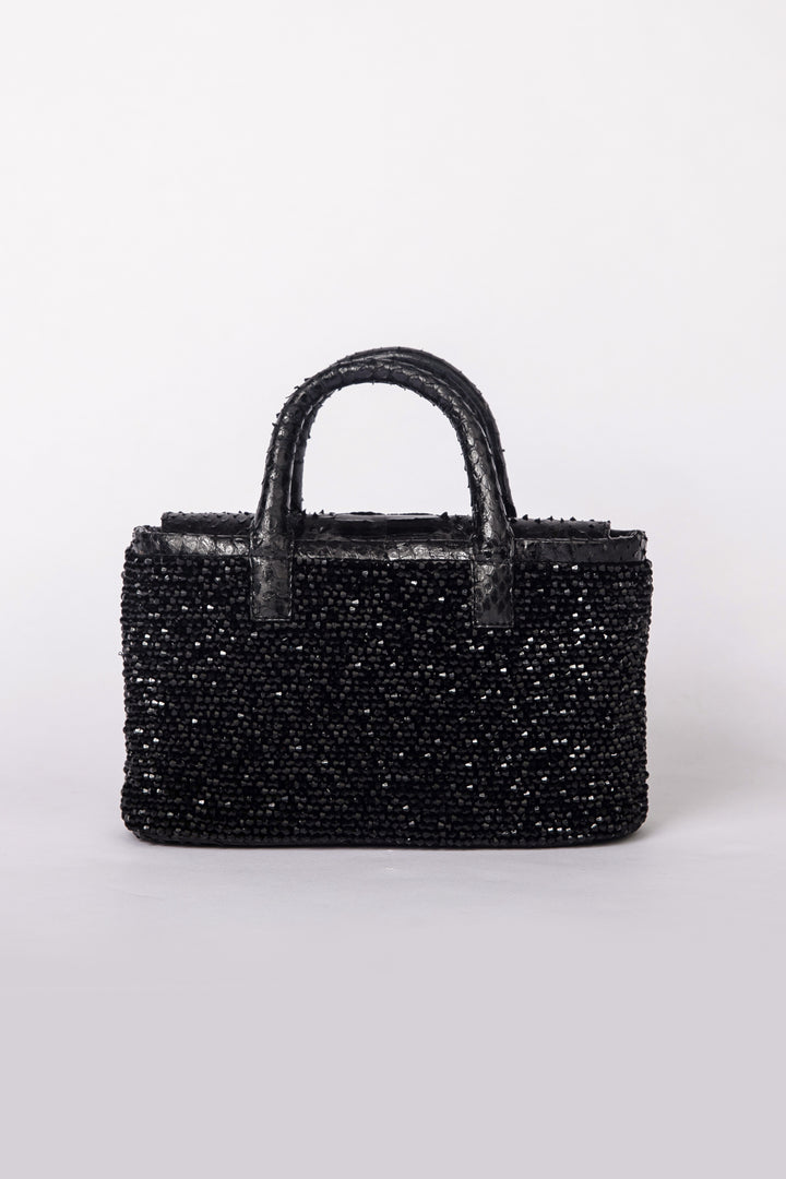 Small Crystal Patent Flap Tote