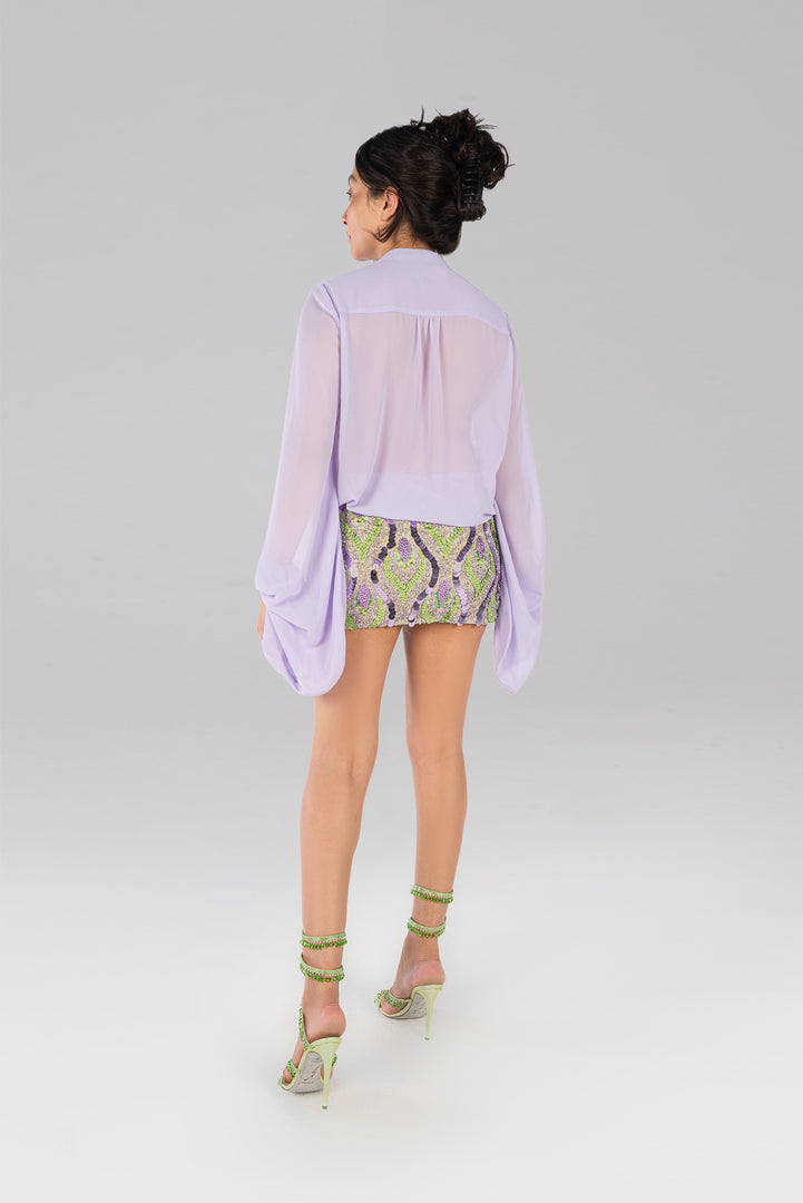 Purple Chiffon Blouse