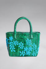 Load image into Gallery viewer, Medium Flower Power Snakeskin Pop Tote
