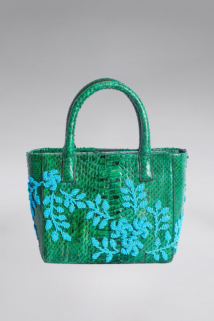 Medium Flower Power Snakeskin Pop Tote