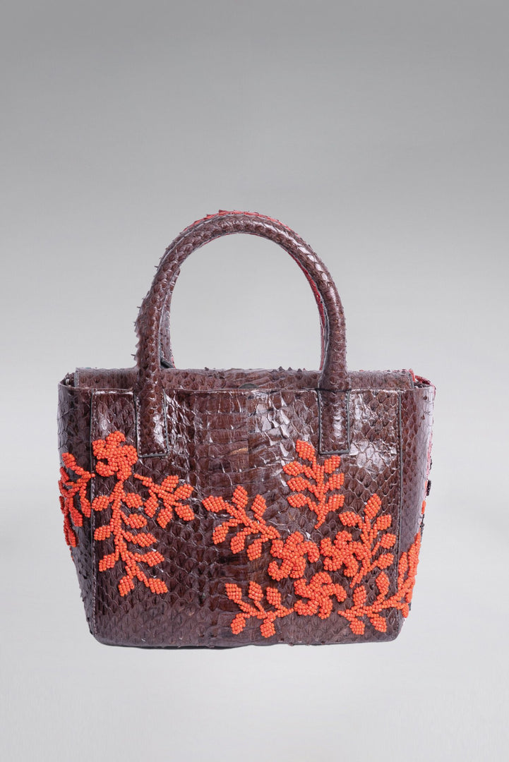 Medium Flower Power Snakeskin Pop Tote