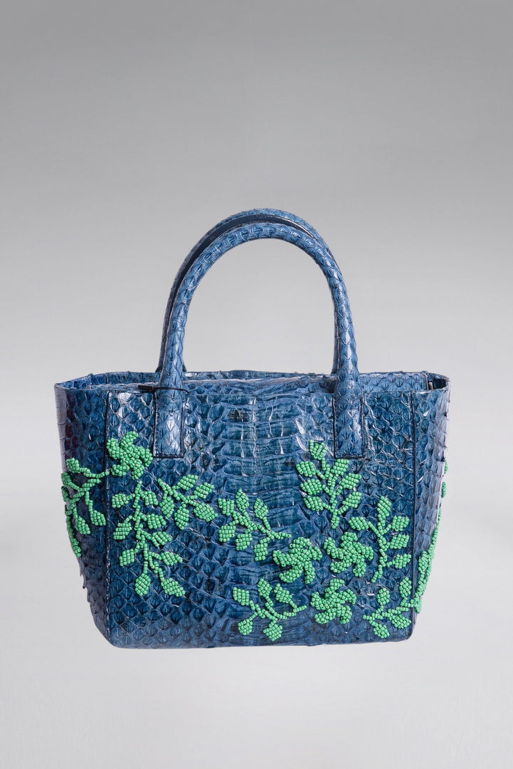 Medium Flower Power Snakeskin Pop Tote