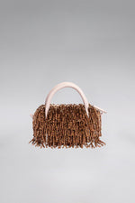 Load image into Gallery viewer, Crystal Fringe Leather Curvy Tote
