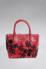 Load image into Gallery viewer, Medium Flower Power Snakeskin Pop Tote
