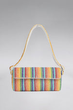 Load image into Gallery viewer, Striped Crystal Patent Lori Shoulder Bag
