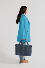 Load image into Gallery viewer, Large Willow Knit and Leather Shopper Tote
